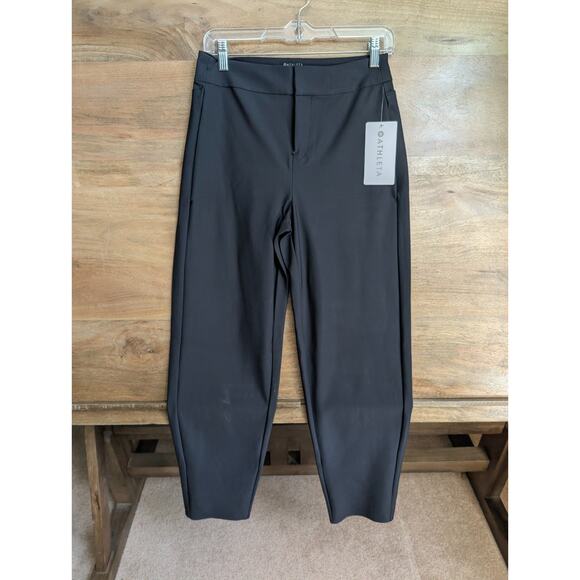 Athleta Stellar Trouser Pants Womens 2 Tall Black Tapered Leg High Rise Running - Picture 1 of 4